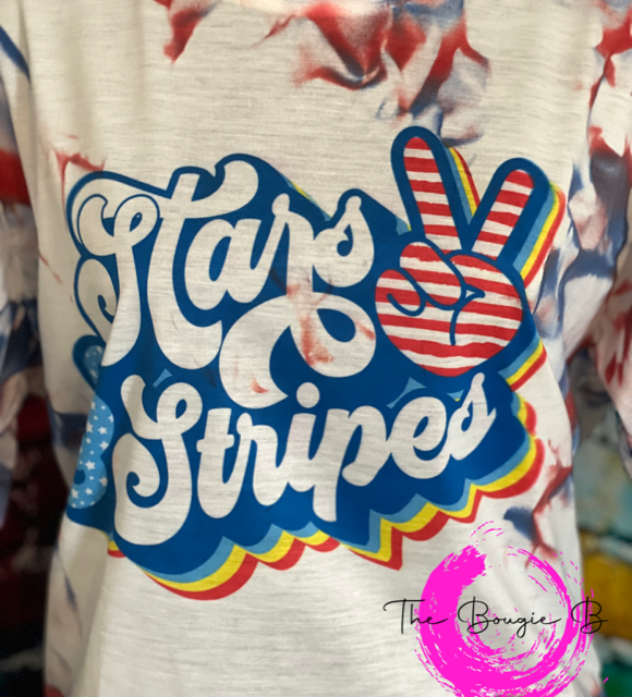 Stars and Stripes Tie Dye Tee