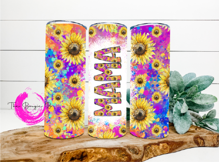 Mama Tumbler with Sunflowers Multi-Colored