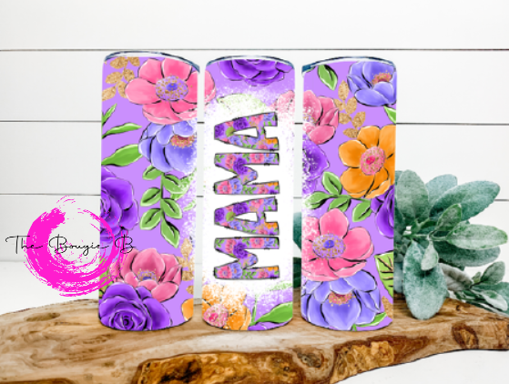 Mama Tumbler With Lavender Flowers