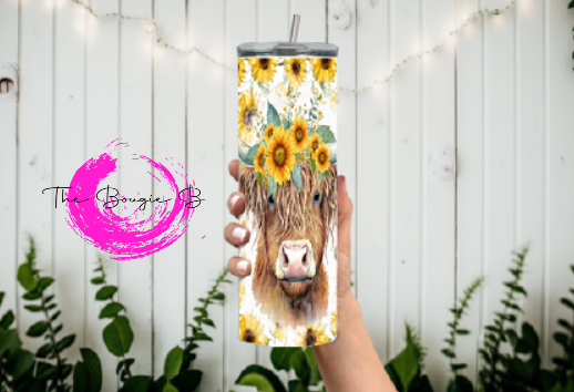 Cow With Sunflowers Tumbler