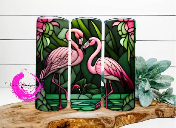 Flamingo Stained Glass Tumbler