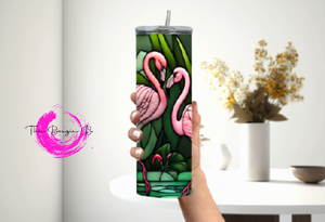 Flamingo Stained Glass Tumbler