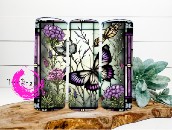 Butterfly Stained Glass Tumbler