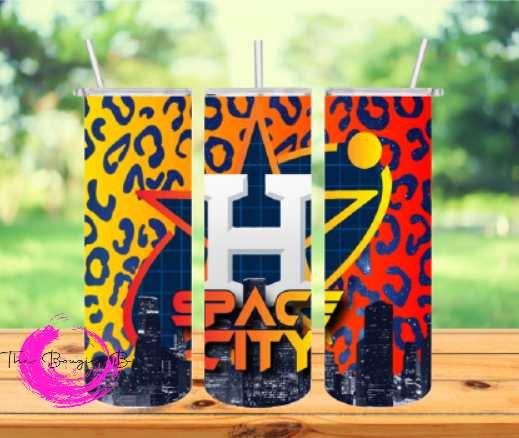 Space City Tumbler w/Leopard