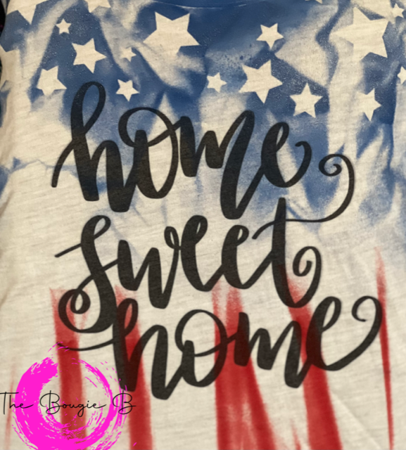 Home Sweet Home Tank W/ Stars and Stripes Tie Dye