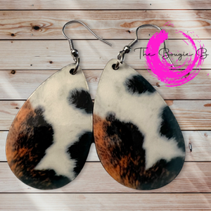 Yellowstone on Cowhide Earrings