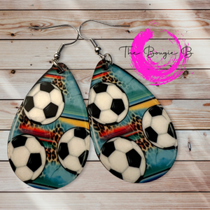 Soccer and Leopard Earrings