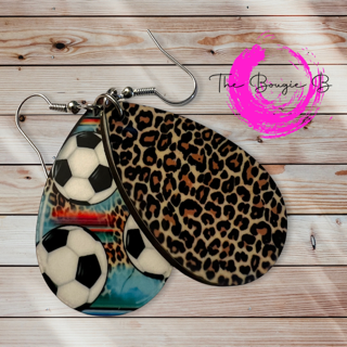 Soccer and Leopard Earrings