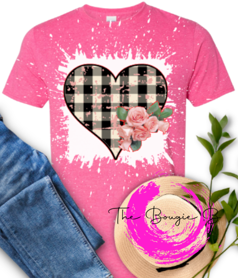 Checkered Heart W/ Roses